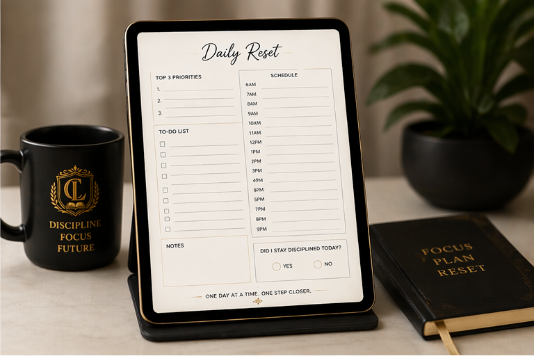 Life Reset Planner - Daily, Weekly & Goal System for Organization, Discipline & Productivity